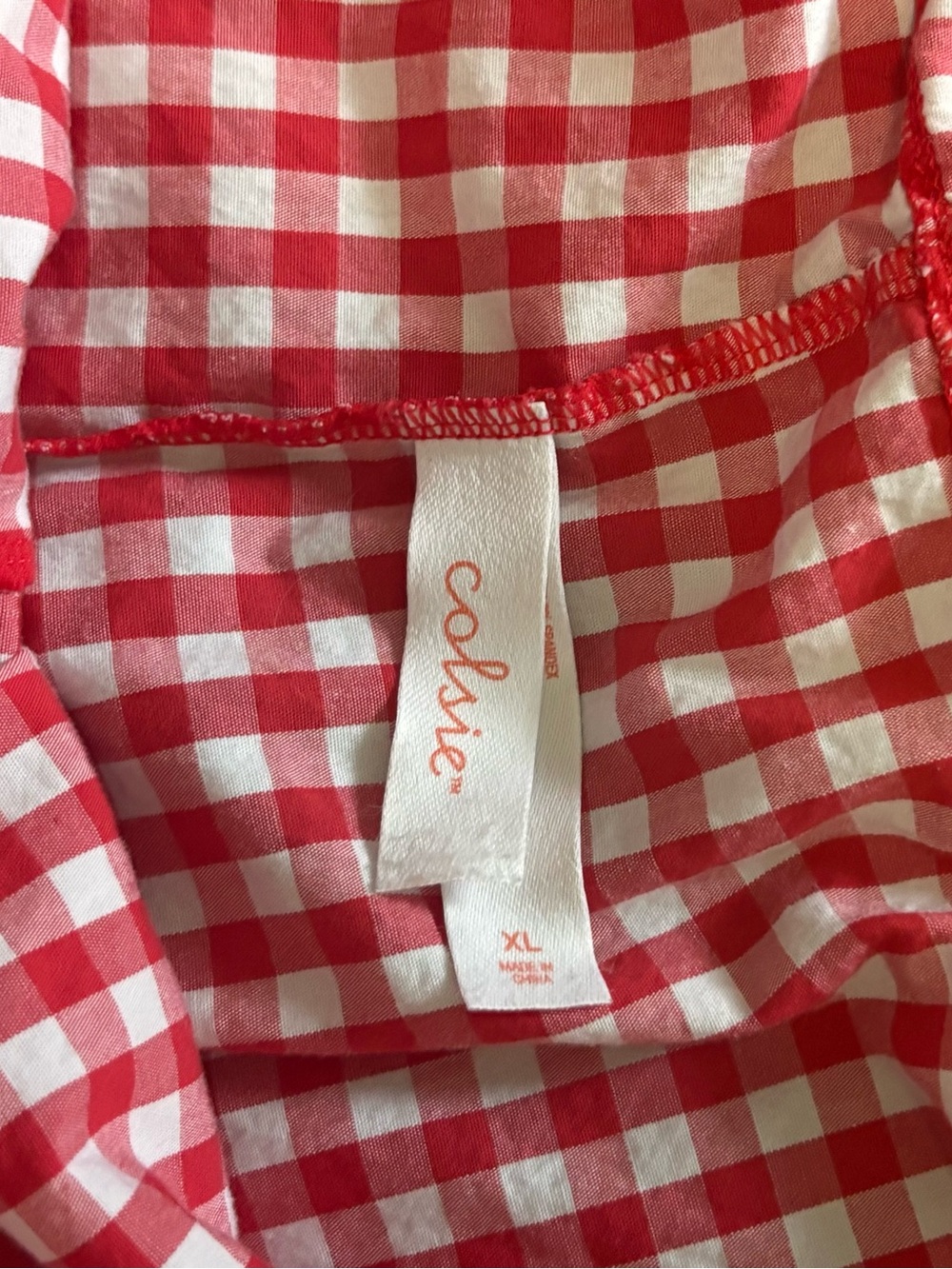 Red Gingham Lace Trim Pajama Set Women’s Cottagecore Coquette Sleepwear -XL - Picture 5 of 6